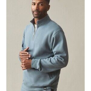 American Giant Sweatshirt Mens Large Midweight Half Zip Stormy Weather USA NEW